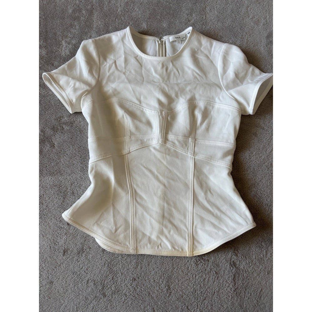 A.L.C.‎ Beau Stretch Crepe Top in White Size 2 *Sold Out Online* Originally $325
